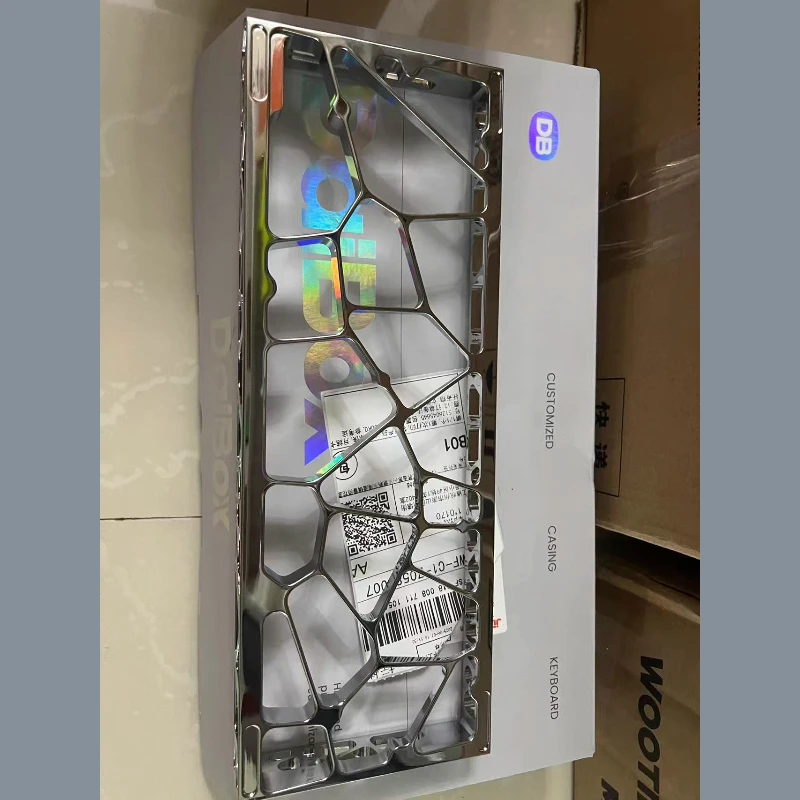 Spot Compatible Wooting60 Mirror Holy Aluminum Alloy Mechanical Keyboard Shell with Ribbon Mouth Design GH60 Hole Mirror Version
