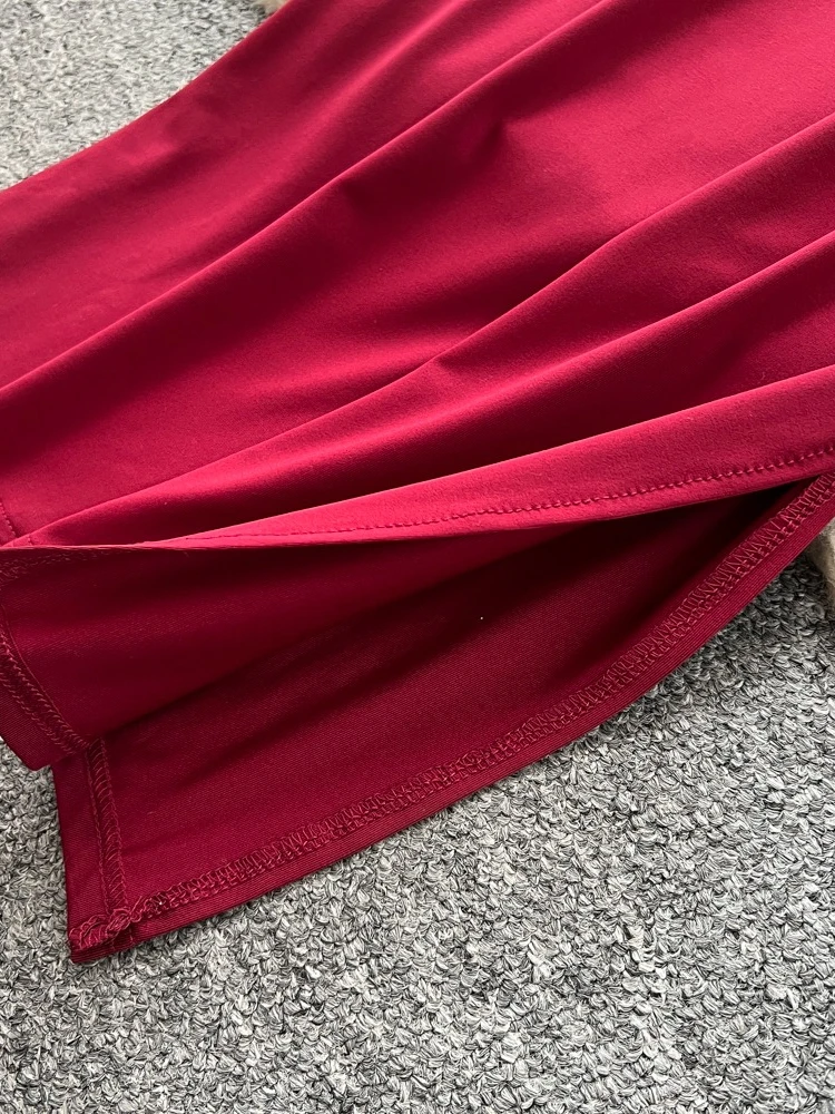 フォームリナ セクシー ビーズ カットアウト スリム マキシドレス レディース ファッション 秋冬 無地 Oネック 長袖 ボディコン イブニング パーティー ガウン