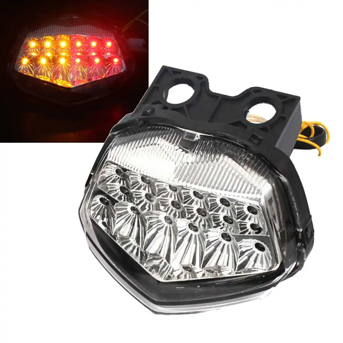 

Clear Lens Integrated LED Tail Light Turn Signal Light 12V Fit for Kawasaki Ninja 250R 2008 2009 2010 2011 2012