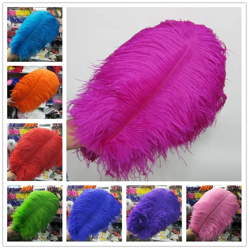 

Wholesale 500pcs 50-55CM Big Pole ostrich feathers Natural Dyed Carnival decor feathers for crafts wedding decorations plume