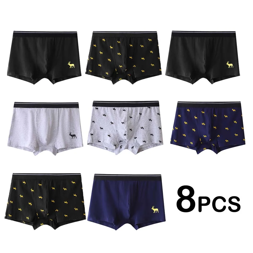 Men\'s Boxer Briefs Sexy Panties Cotton Panties Black Wearable Comfortable Breathable Underwear Boxers Hombre Large Size L-5XL