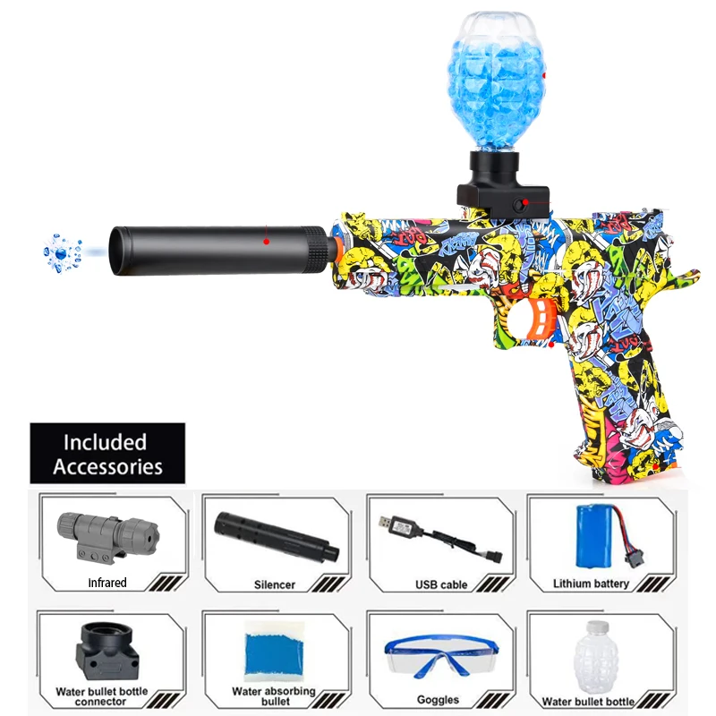 Bola de gel elétrica brinquedo arma verão ao ar livre laser macio bala blaster arma tiro esporte trainning brinquedo para crianças adulto presente