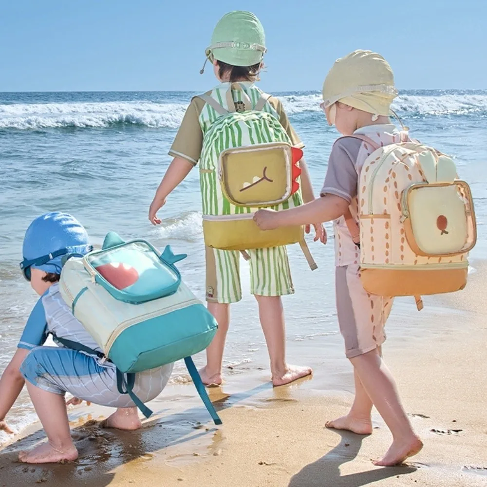 Dry Wet Separation Children's Swimming Bag Cute Shape Shoe Compartment Swimsuit Storage Bag Animal Pattern Cute