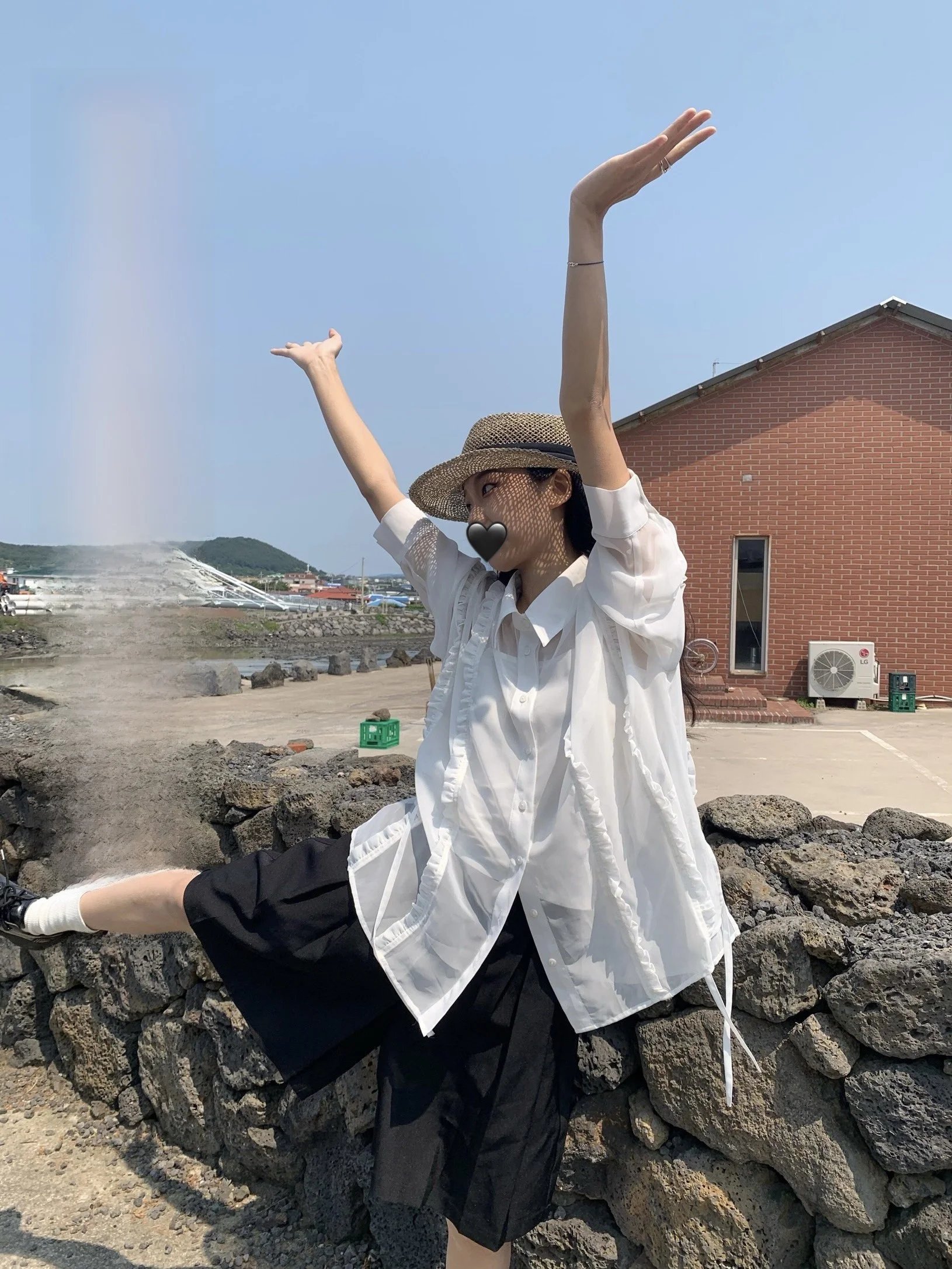 

Женский летний топ Jinputi White Sun Protection с кружевом, тонким поясом, оригинальным дизайном, свободного кроя, с длинными рукавами