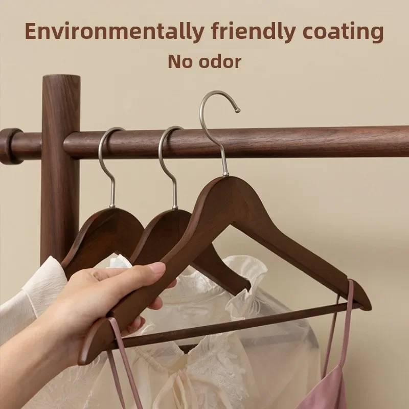 Solid Wood  with Anti-Slip Shoulder Guard Closet and Wardrobe Hangers Household Storage Solution Anti-Slip  Clothes Hangers