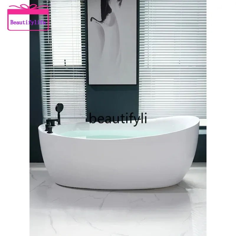YL   Nordic Simple Princess Acrylic Bathtub Seamless Integration Independent Design 1.4-1 M Size for Comfortable Bathing Experi