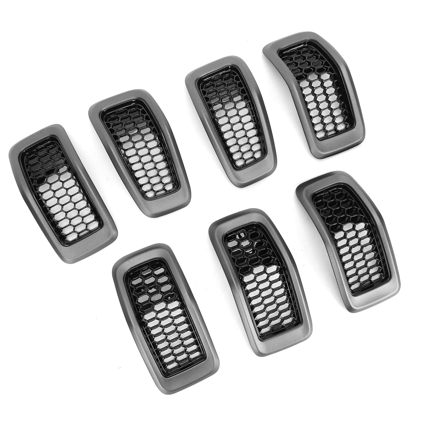 

7 шт./компл. рамка решетки переднего бампера автомобиля-модификация замены для Jeep Cherokee 2014-2018, повышает эстетика переднего бампера