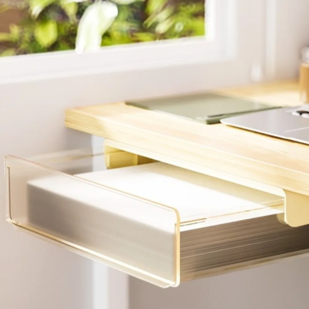 مشبك منزلق تحت درج المكتب منظم متعدد الأغراض قابل للتعديل درج صندوق تخزين توفير المساحة منظمات القرطاسية