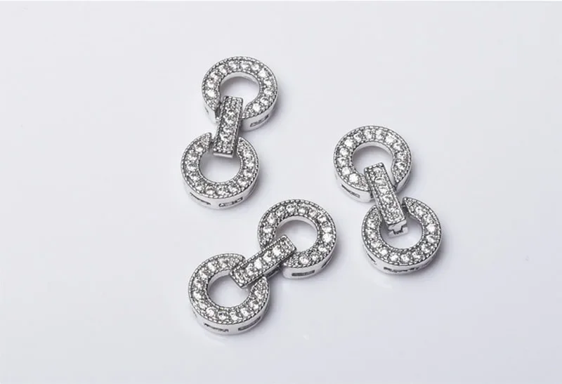 3pcs 18k gold plated CZ micro pave circle clasp for jewelrymaking 10x18mm