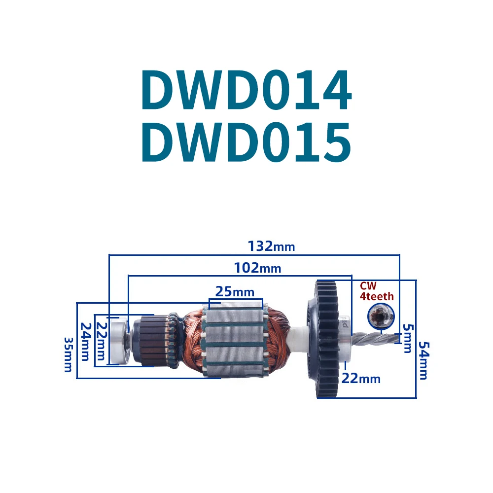 AC220-240V Armature for Dewalt DWD014 DWD015 Power Drill Anchor Rotor Power Tools Accessories Replacement