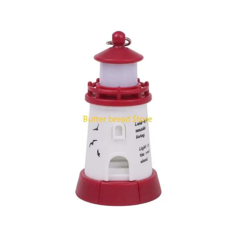 W89C Lighthouse Shaped Phone Stand with LED Light Keychains Holder LED Lighthouse Phone Holder for 3 to 7 Inch Mobile Phones