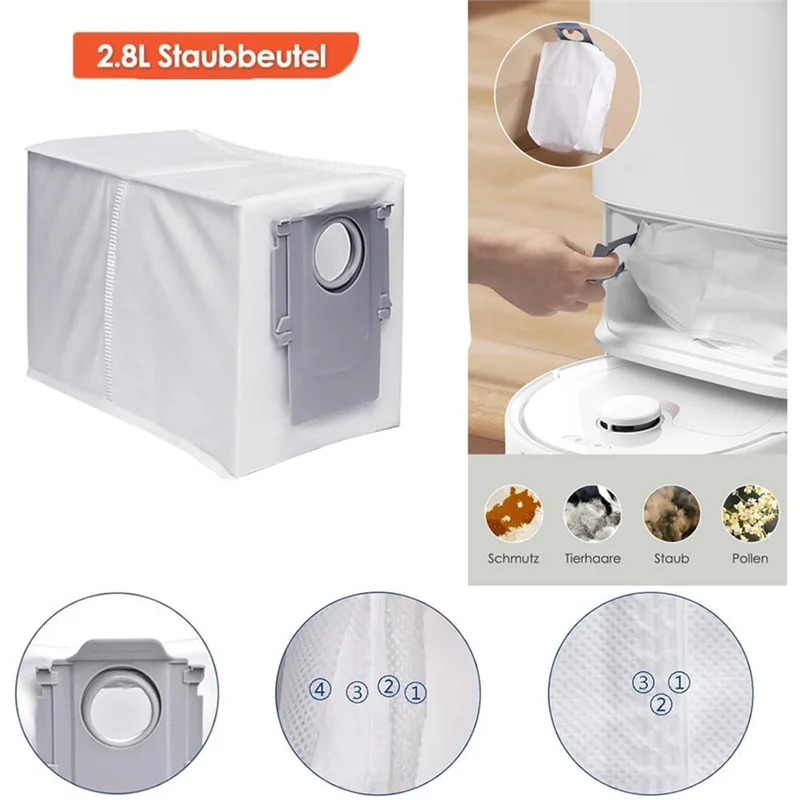 ABLE-สําหรับ Roborock Qrevo S/Qrevo Maxv/Qrevo Pro หลักแปรงด้านข้าง Hepa Filter Mop ผ้าเปลี่ยนชิ้นส่วนอุปกรณ์เสริม