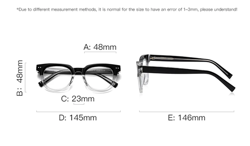 Peekaboo TR90 Anti-Blaulicht-Brille für Herren, Retro-Stil, klare Gläser, optischer Brillenrahmen, Damen, klare Gläser, Nieten, Unisex – Detail 6