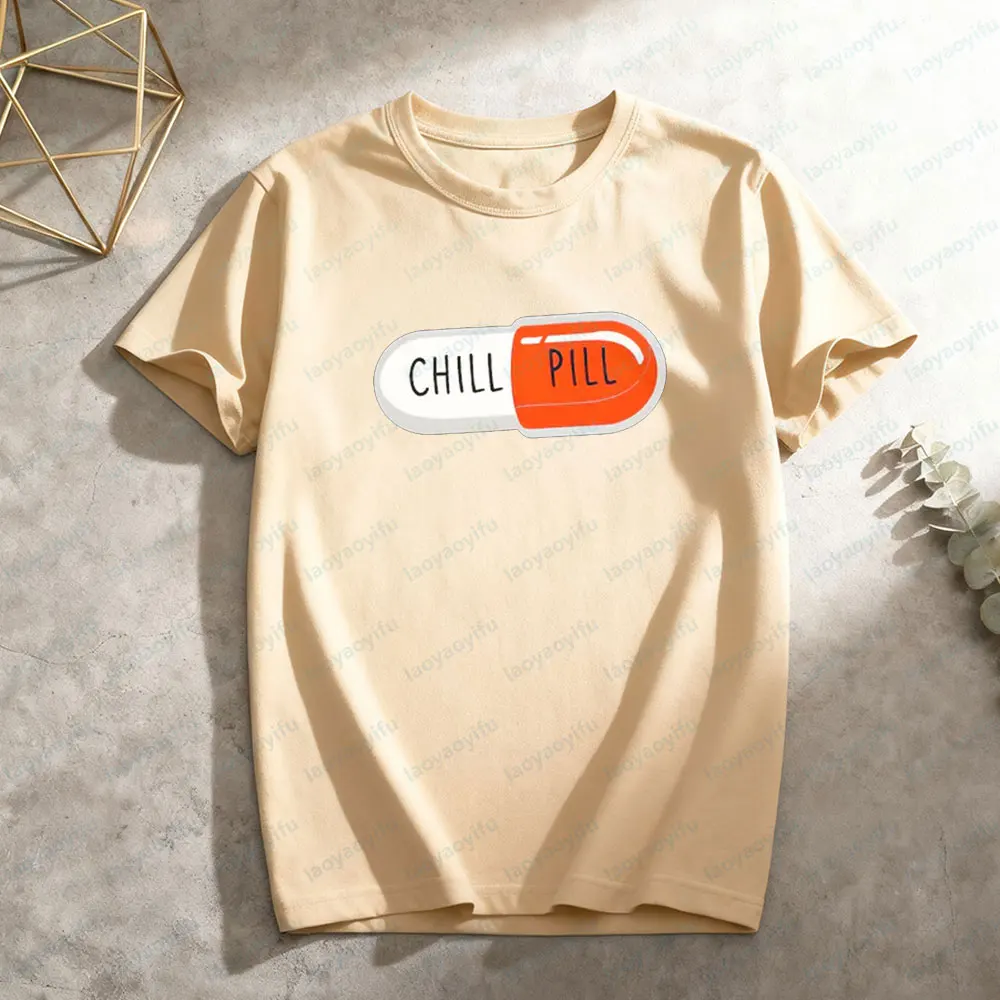 チルピルTシャツ　皮肉なメンタルヘルスシャツ　ユーモアTシャツ　セルフケア　ポジティブ愛好家向けTシャツ　シンプルな男女兼用カジュアルコットンTシャツ