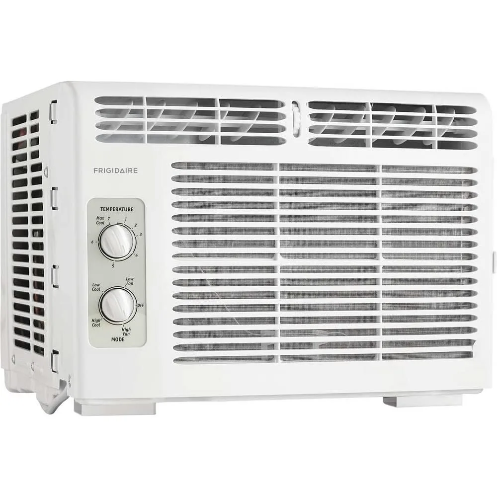 Window-Mounted Room Air Conditioner  with Temperature Control and Easy-to-Clean Washable Filter, in White