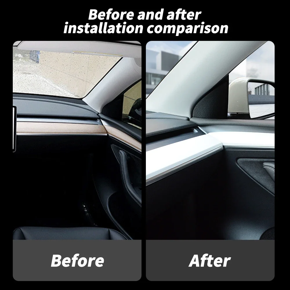 Lenkrad Schlagschutz Abdeckung Für Tesla Modell 3Y Schaltknauf Zentrale Panel Tür Seite Innen Vorne Armaturenbrett Trim Streifen – Detail 6