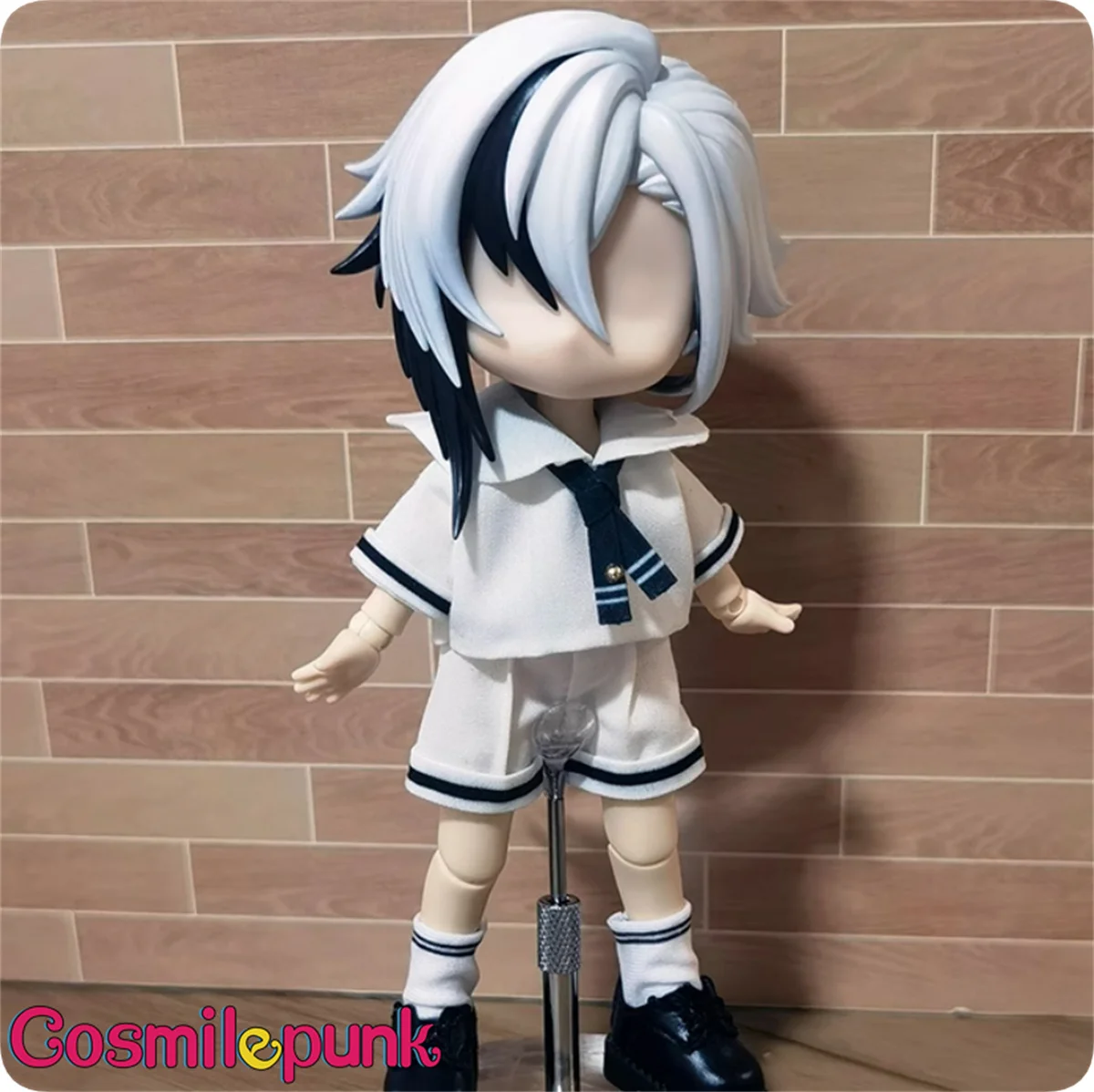 Game Genshin Impact Arlecchino Handmade OB11 1/12 BJD Colored Hair Wig Model Head Game Cosplay Cute