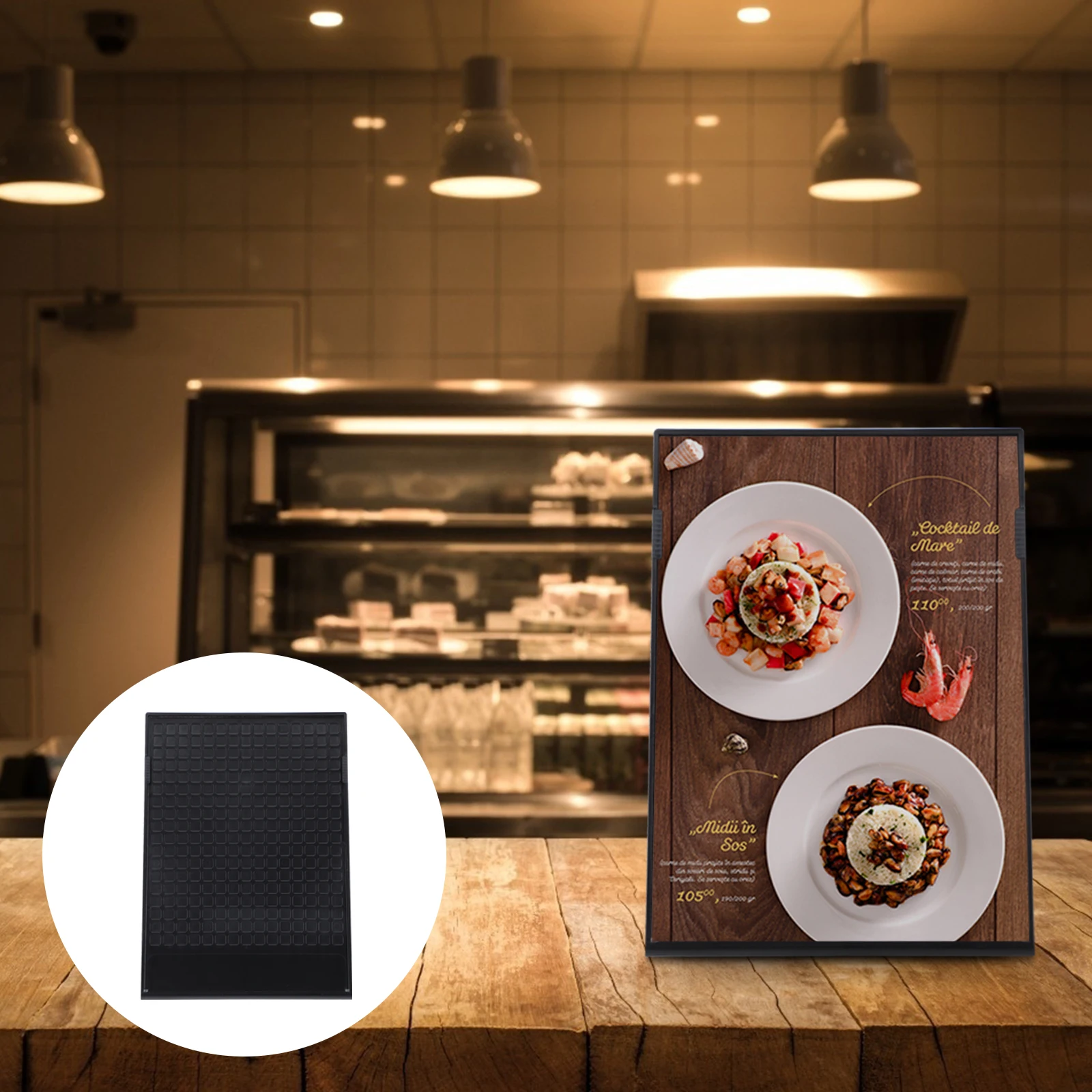 

1Pcs Table Sign Advertising Holder Rounded Corner Desktop Menu Clip for Restaurant Cashier Exhibition Price Label Holder