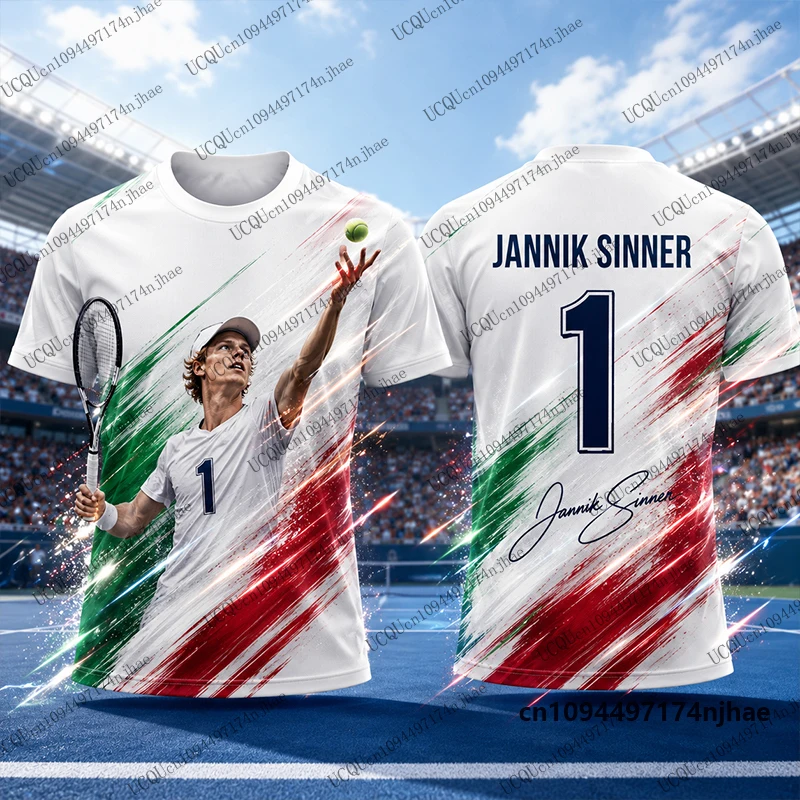 2026 New Arriavl Special Jannik Sinner No.1 Print Tennis Jersey For Men's T-shirt Summer Sports Tees Casual Kids/Adult Tops