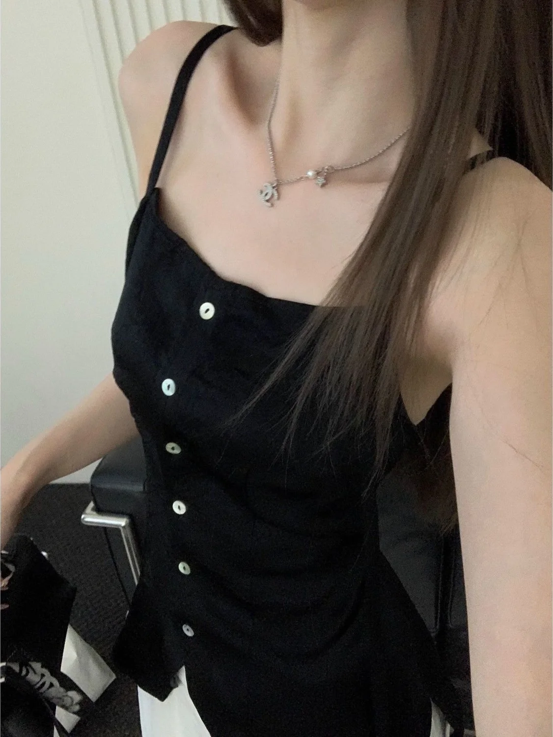 Long Strapless Slim Fit Top with Belt Thin Single Button No Sleeve Women's Fashion T-Shirt Versatile Styling Options Pure Desire