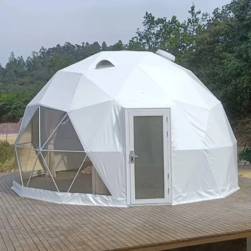 Tienda de campaña con cúpula geodésica para jardín, hotel, iglú, Glamping House, transparente, 4m