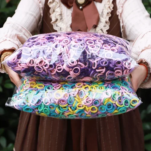 20/50/100 Uds. Diademas elásticas accesorios para el cabello para niñas Mini diadema de nailon colorida soporte para cola de caballo para niños adornos de regalo