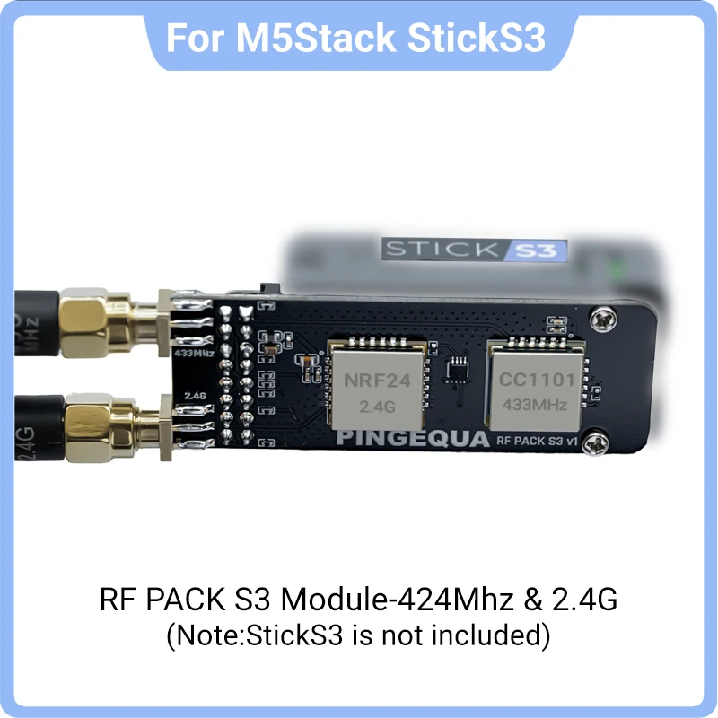 For M5Stack StickS3 Dual-Band Module CC1101 433MHz + NRF24L01 Expansion with Bruce Firmware IoT Development PINGEQUA RF Pack S3