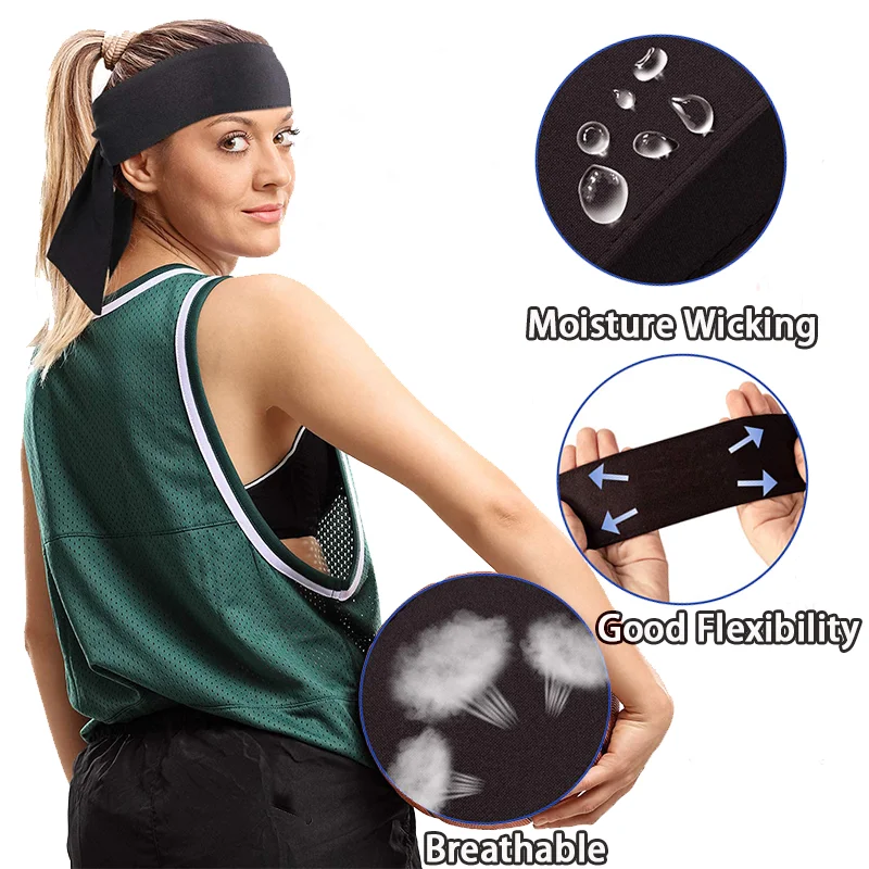 Sport Headband Hair Bands  Yoga Sweatband Running Fitness Ice Silk Fabric Headgear Sports Forehead Protection Headscarf Bandage