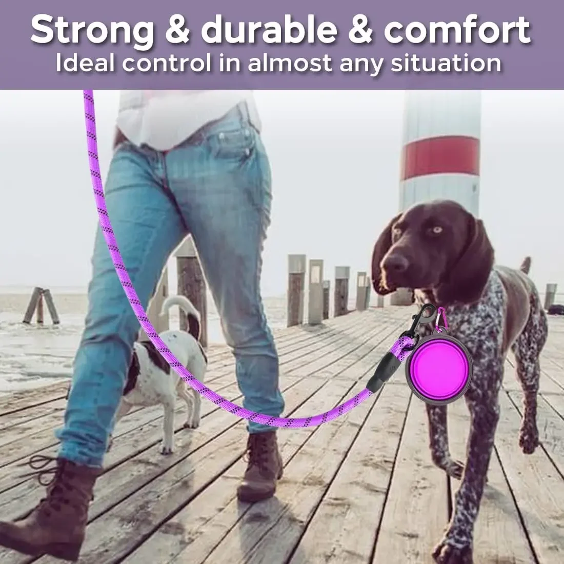 Reflective Nylon Strong Leashes for Dogs Soft Handle Dog Leash Reinforced Leash for Small Medium Large Dogs Big Dog Supplies