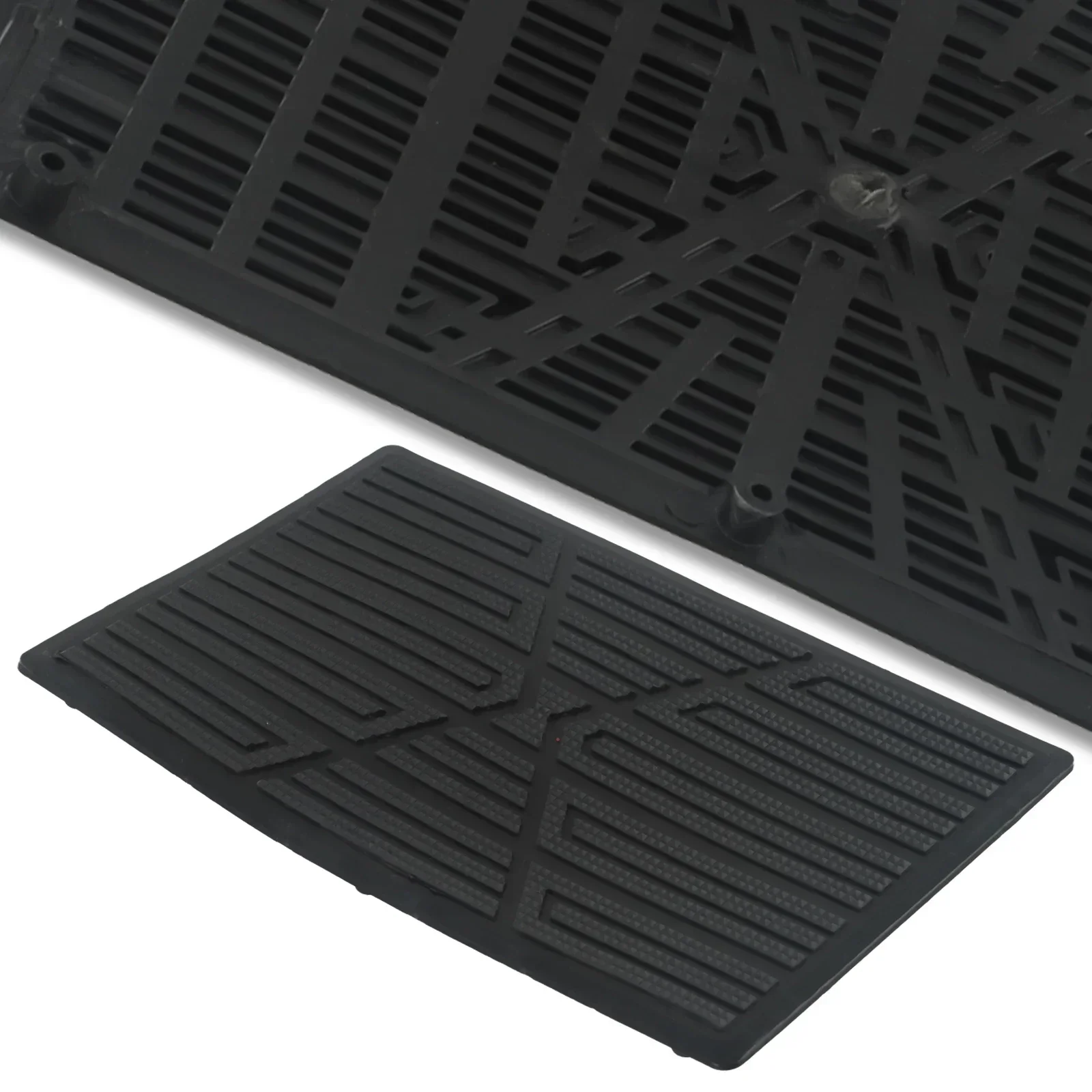 Universal Car Carpet Plate Floor Pad Heel Foot Mats Pedal Patch Cover Black PVC Waterproof/Anti-Skid Pad Accessories W/ 6 Screws