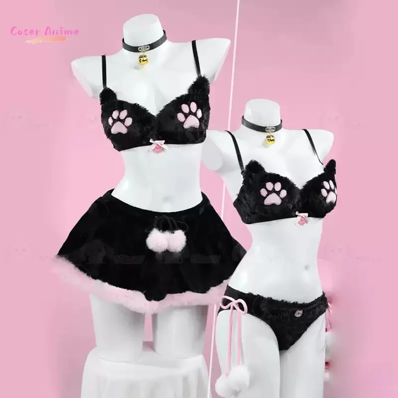 

New Kawaii Plush Cat Paw Dress, Soft Animal Cosplay Costume for Home Wear