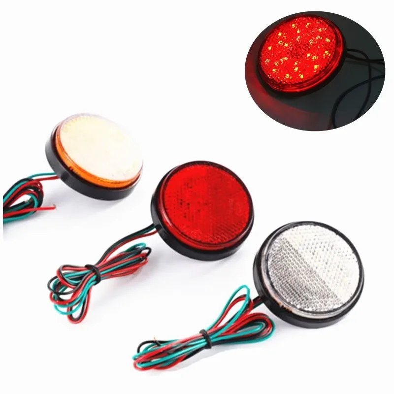 Intermitente de freno redondo LED para motocicleta, luces traseras de parada, reflectores para Scooter, bicicleta deportiva Dual, Cruiser, Bobber, Chopper