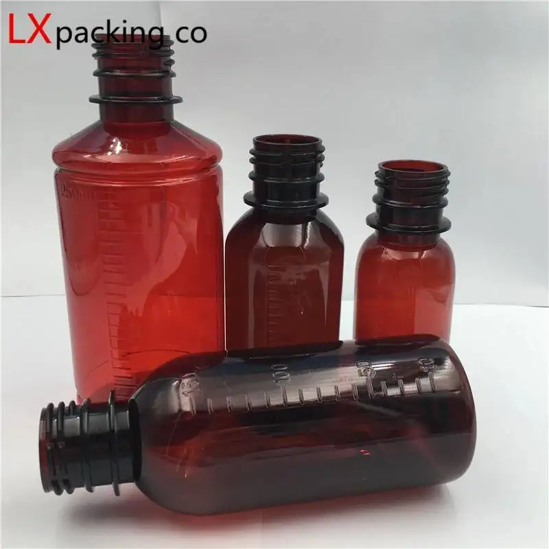 30pcs 60ML 100ML 150ML 200ML 250 ML Transparent Brown Plastic Empty Bottle Soup Pill Powder Cosmetic Container Pot