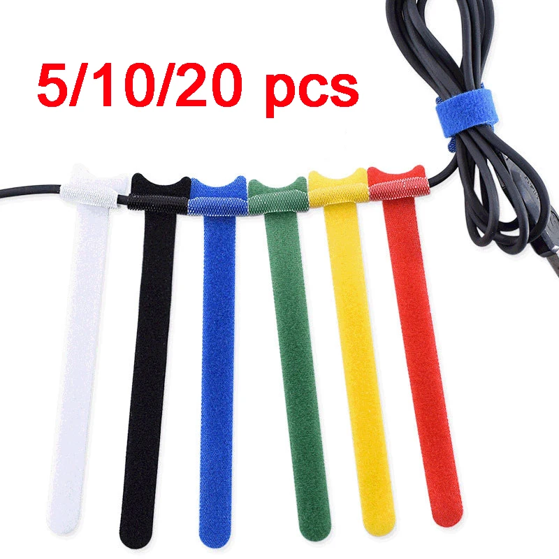 5/10/20pcs Reusable Cable Ties,Adjustable Cord,Fastening Wire Organizer Cord,Desk Management,Velcro Tape Straps 150*12mm