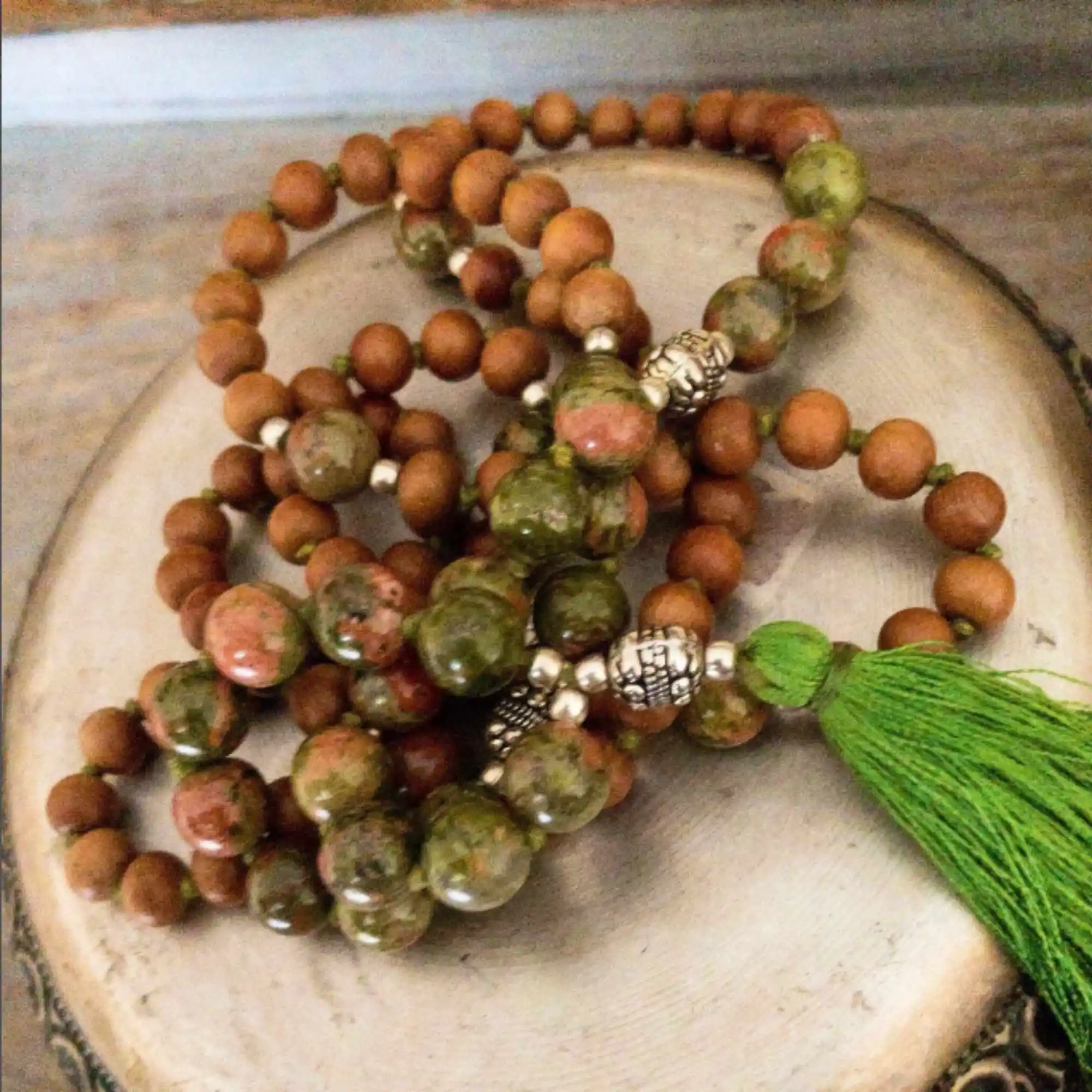 

8mm Natural knot Sandalwood Chrysocolla beads necklace Chic Seven Chakras Diy Chakra Classic Prayer Blessing Colorful Men