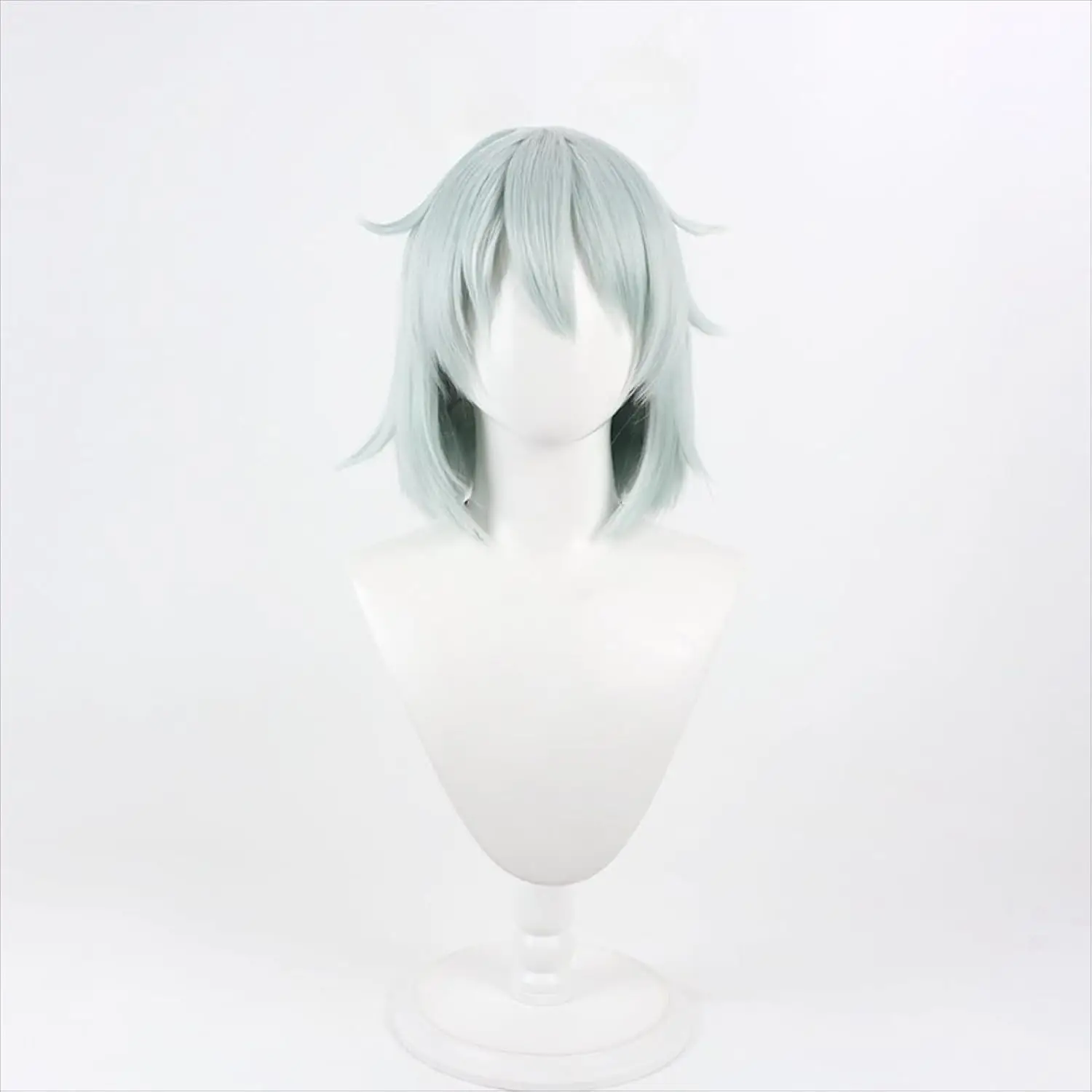 Satou Yaniko Cosplay Wig Yani Neko DokiDoki Women Cute Green 35cm Short Hair Chainsmoker Cat Halloween