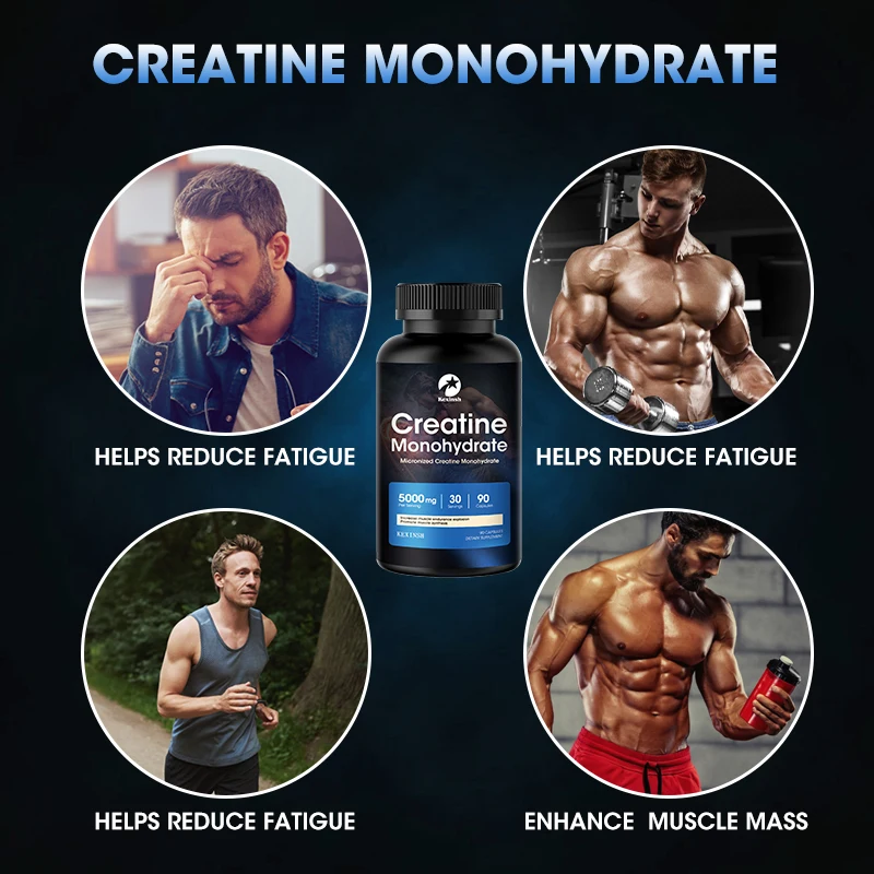 Kexinsh Creatine Monohydrate Capsules Gain Strength, Build Muscle & Enhance Performance  for Muscle Endurance, Non-GMO