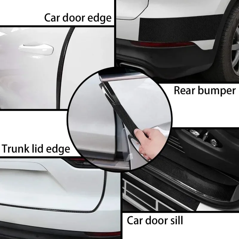 Tape Car Door Sill Protector Matte Black Body Nanoscale Sticker Slip-resistant Anti-scratch 3D Carbon Fiber Sticker Waterproof