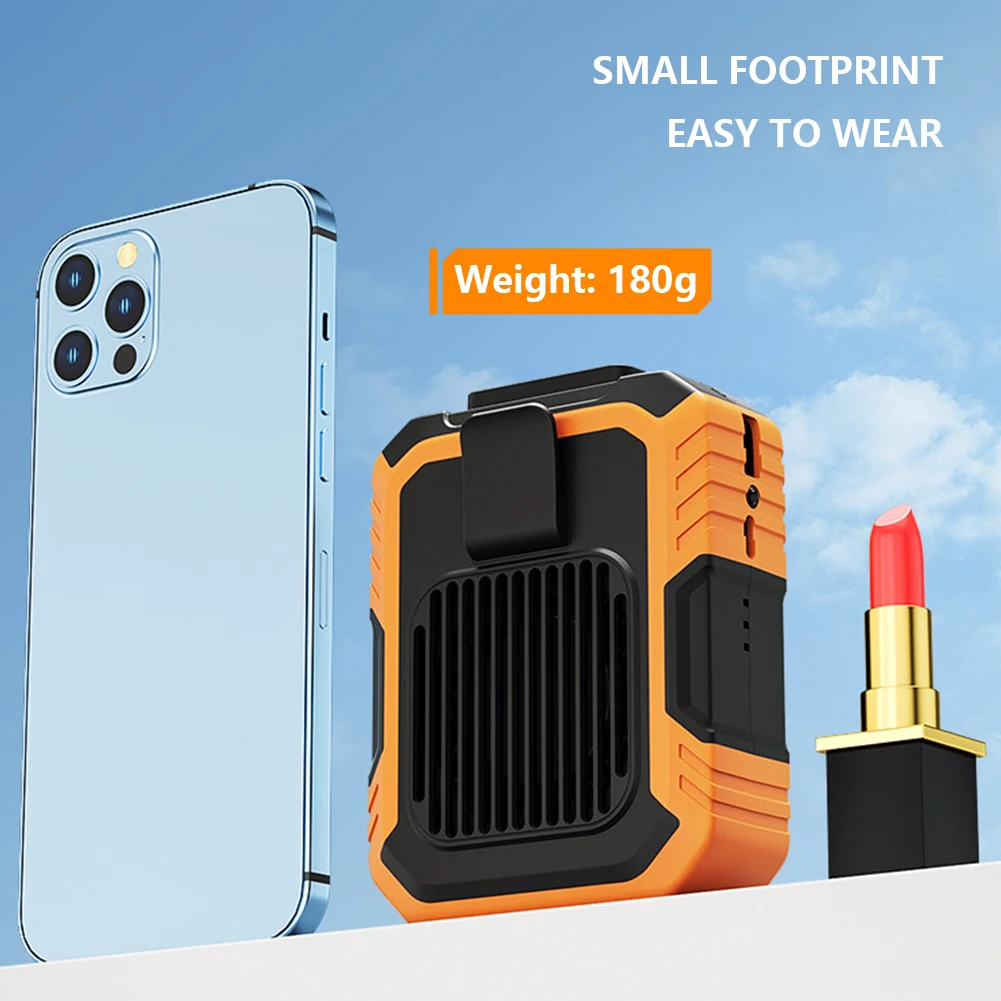 Вентилятор портативный с ремнем, 3 скорости, 4000 мА · ч