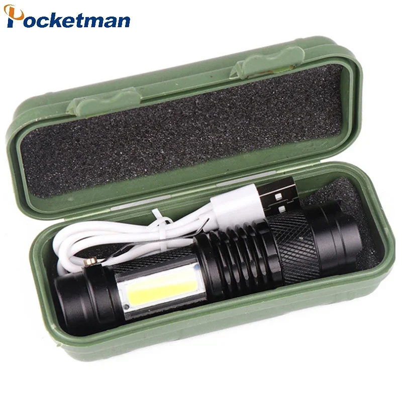 

Mini USB Rechargeable Flashlight Portable Zoomable Torch Outdoor Waterproof Flashlights Super Bright Emergency Flashlight