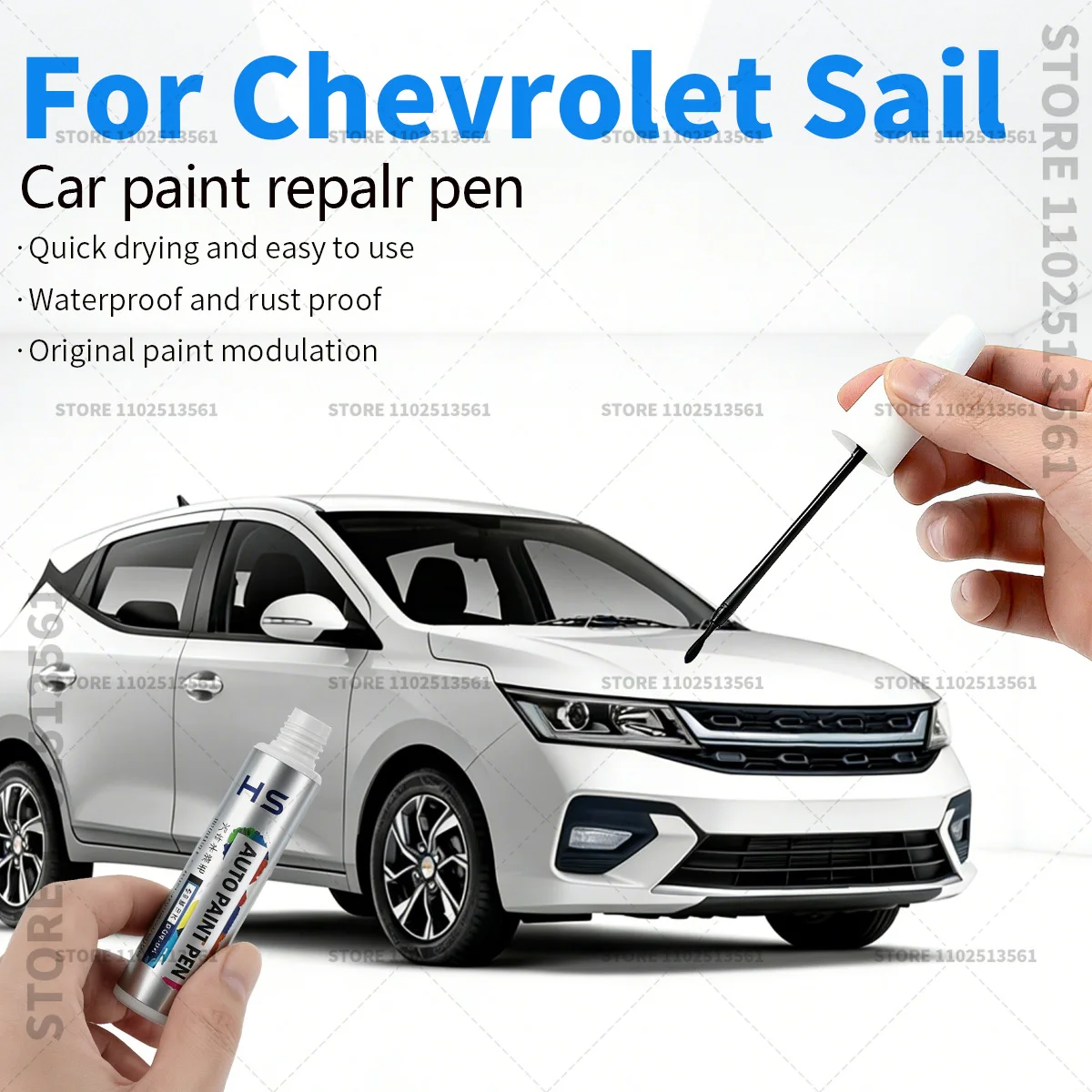 Car Paint Repair Pen For Chevrolet Sail Paint Scratch Repair Accessories Caviar Black Summit White Super Red Linen Beige Silver