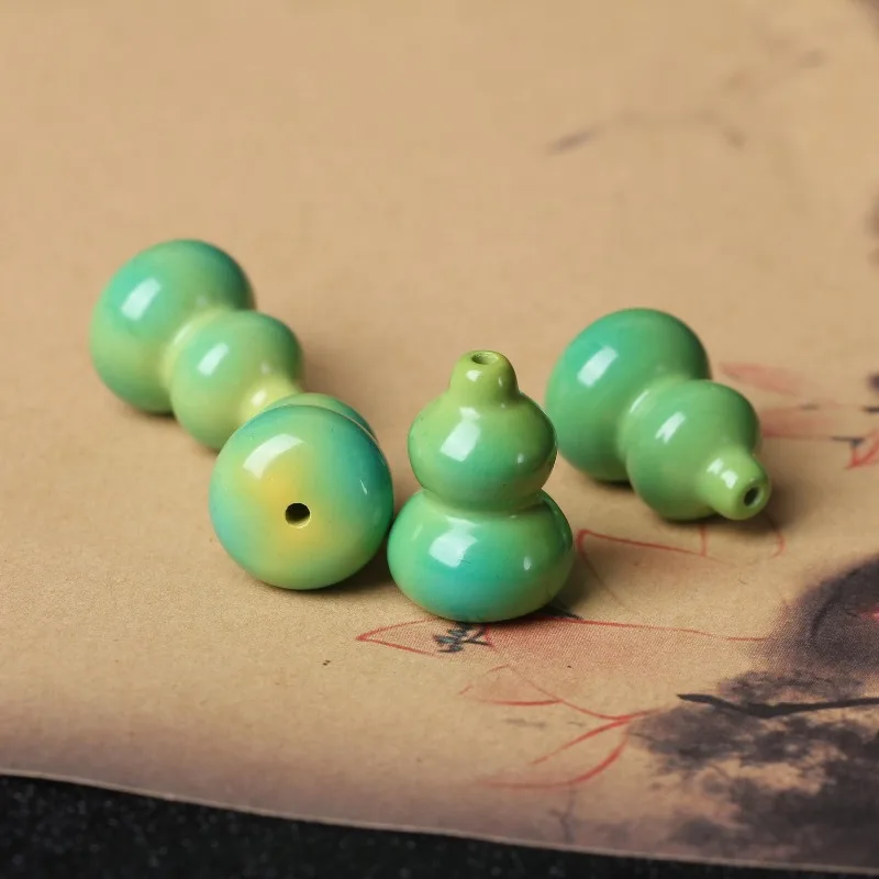 Rapeseed yellow magnesite turquoise carving gourd-shaped DIY accessories
