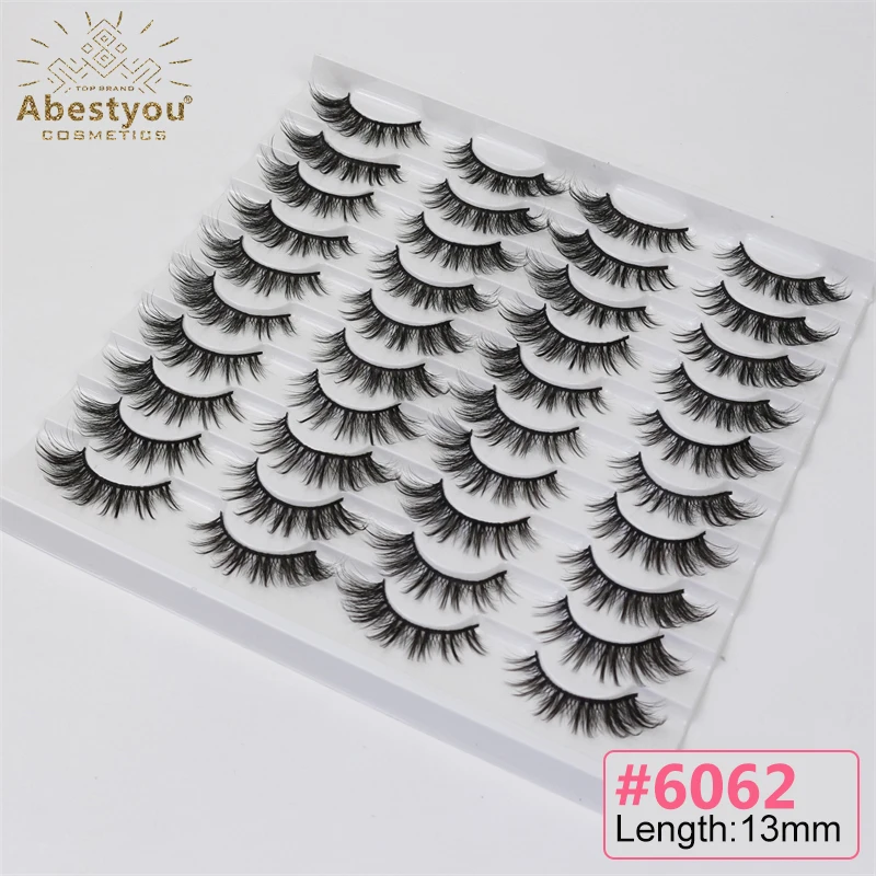 Abestyou 20pairs 13mm Mink Eyelash Case Faux Cil Manga Lashes Wowangel Maquiagem Profissional Completa Lifting Extension De Cils