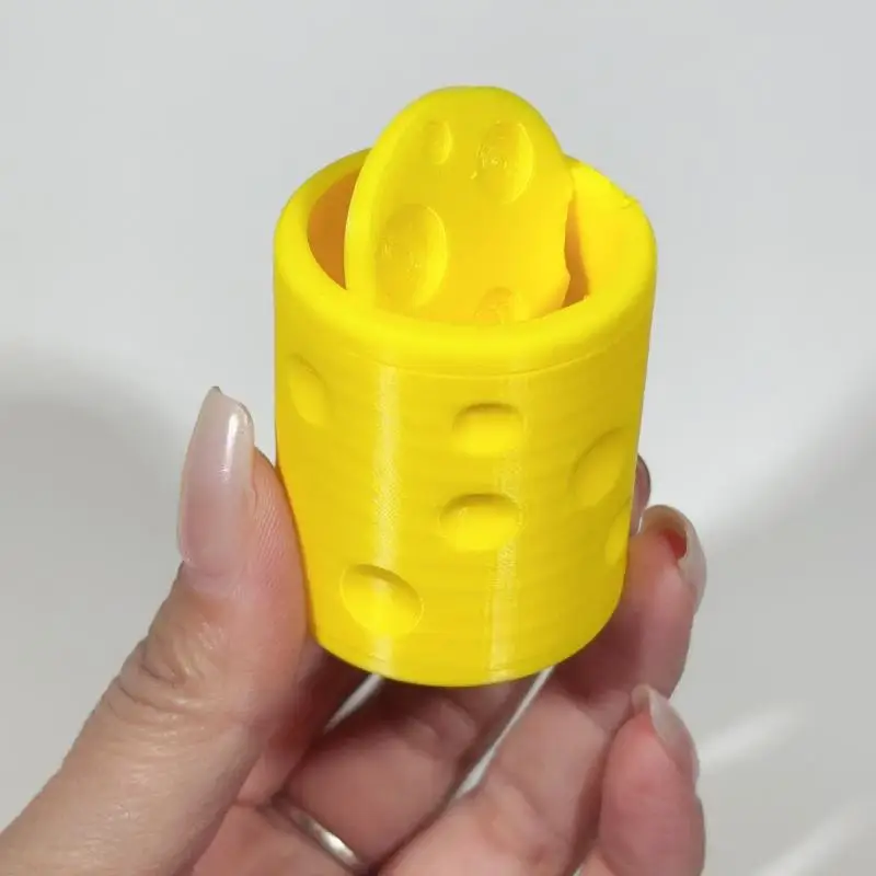 Xm1Pcs シーンデコレーション ドールハウスアクセサリー ドールハウスシミュレーション チーズ ミニフリップカバー ゴミ箱 ダストビン おもちゃモデル