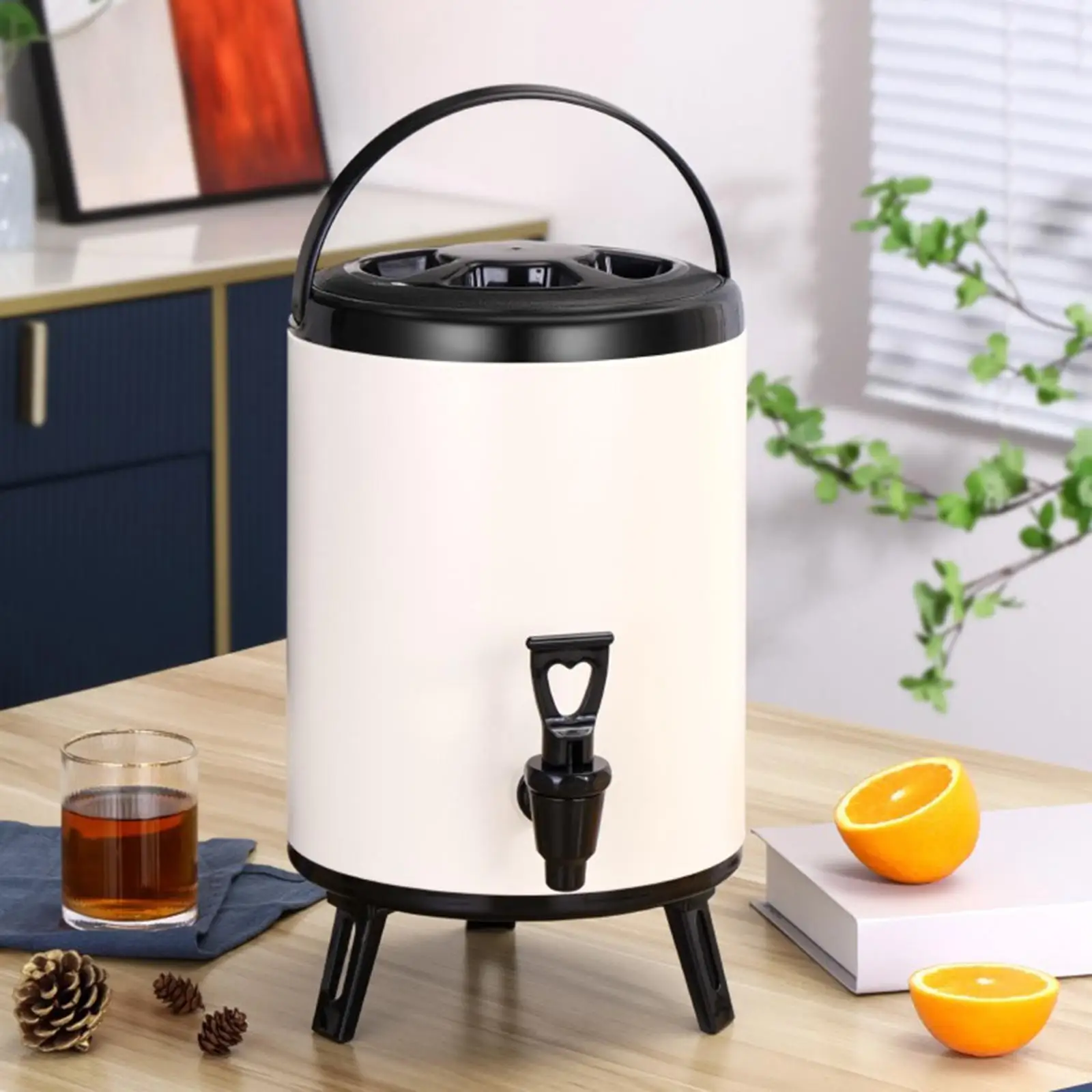 6L/8L Hot Cold Drink Dispenser Milk Tea Bucket Commercial Water Insulated Barrel  for Outdoor Buffets Wedding Houses