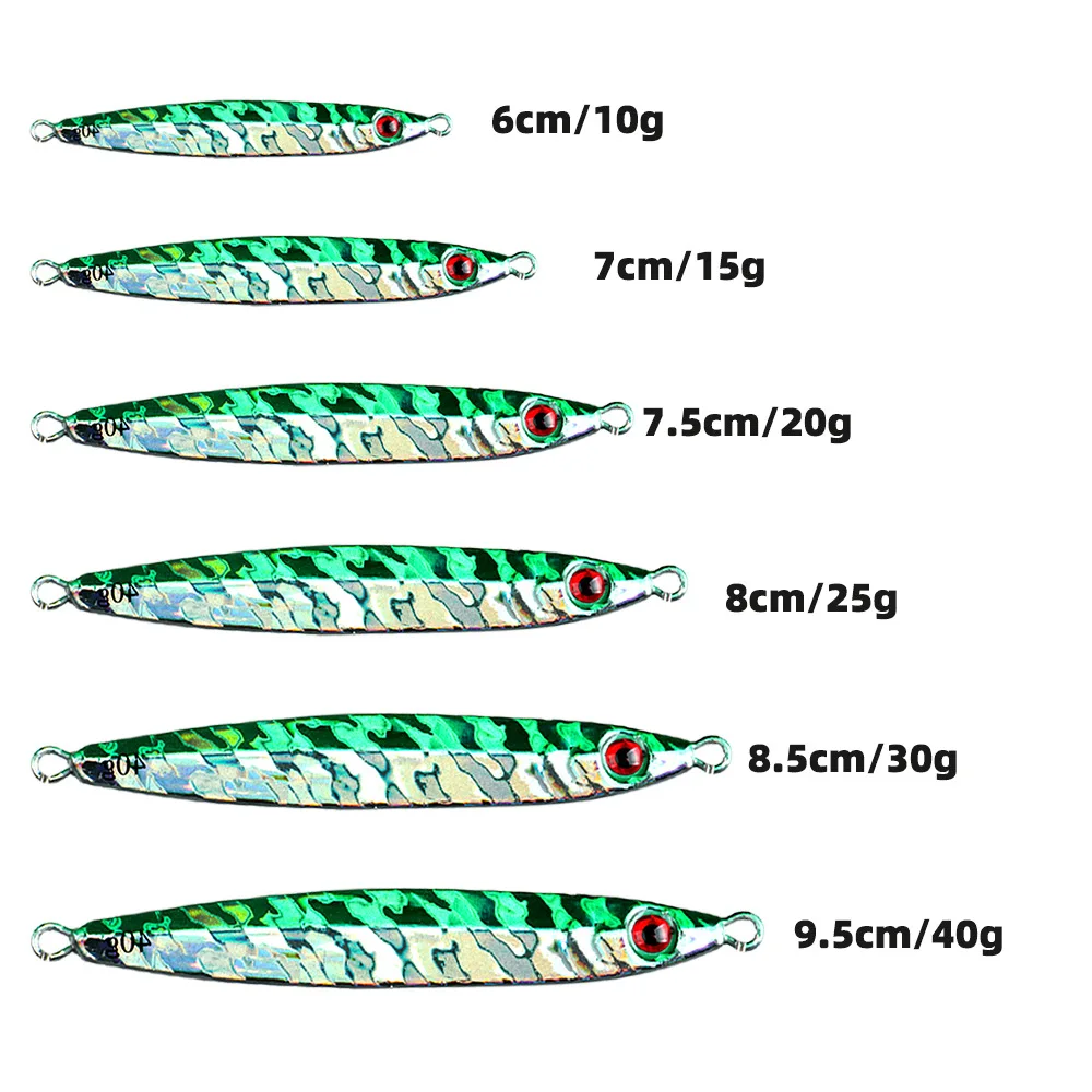 Slow Jig metálico de largo lance con anzuelo asistido UV