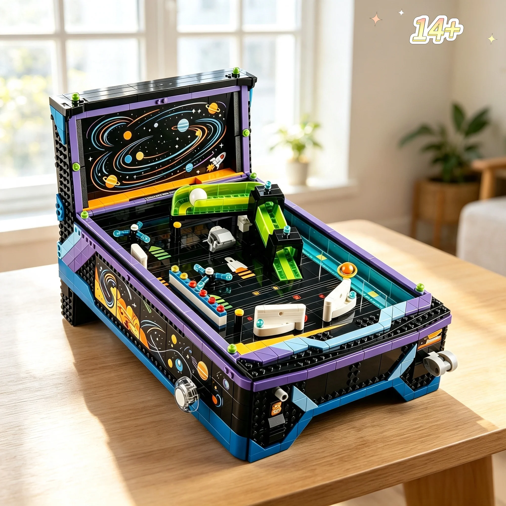3D Retro Games 2274pcs Arcade Pinball Machine Building Blocks Bricks with Astronaut Figures Assembled Model Christmas Gifts