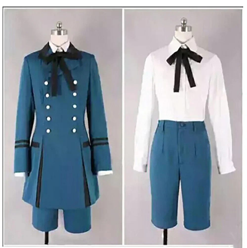 Anime Black Butler Kuroshitsuji Ciel Phantomhive Cosplay Kostuum Pruik Halloween Party Vrouwen Mannen Volledige Set Kleding Blauwe Uniformen