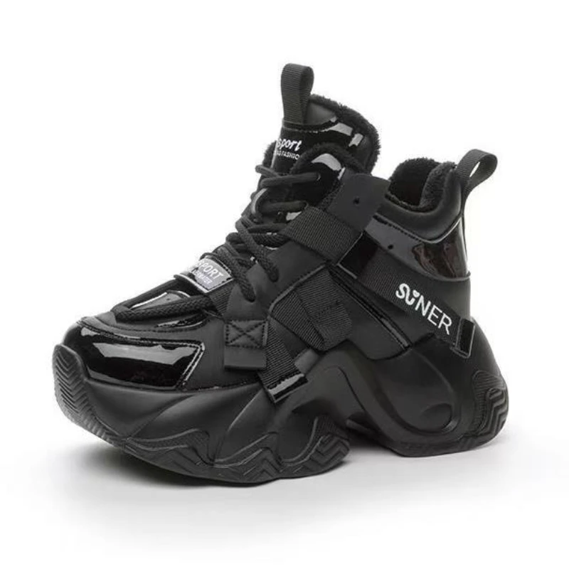 2025 Autumn New Style Casual Versatile Fashionable Elderly Shoes Thick Bottom Increased Height 8cm Popular Same Model Women's