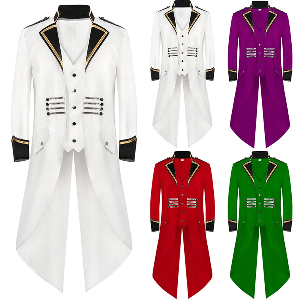 

Steampunk Gentleman Trench Coat for Men Victorian Style Tailcoat Swallow tailed Jacket Suitable for All Seasons
